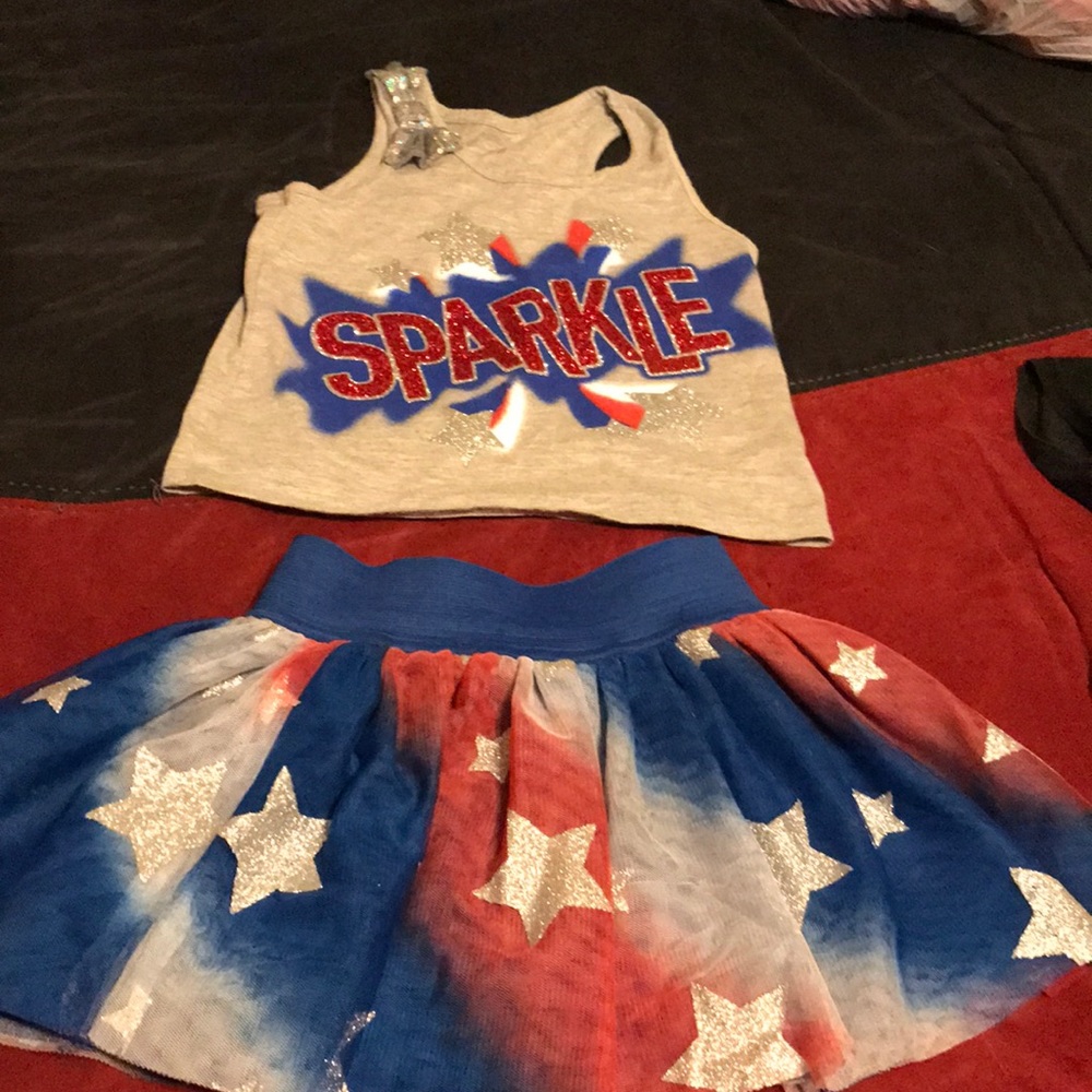 Justice, shirt and skirt,  size 7